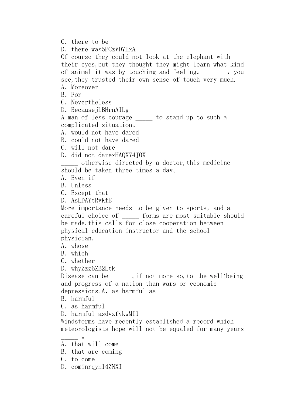 考研英语模拟试题及答案-_第2页