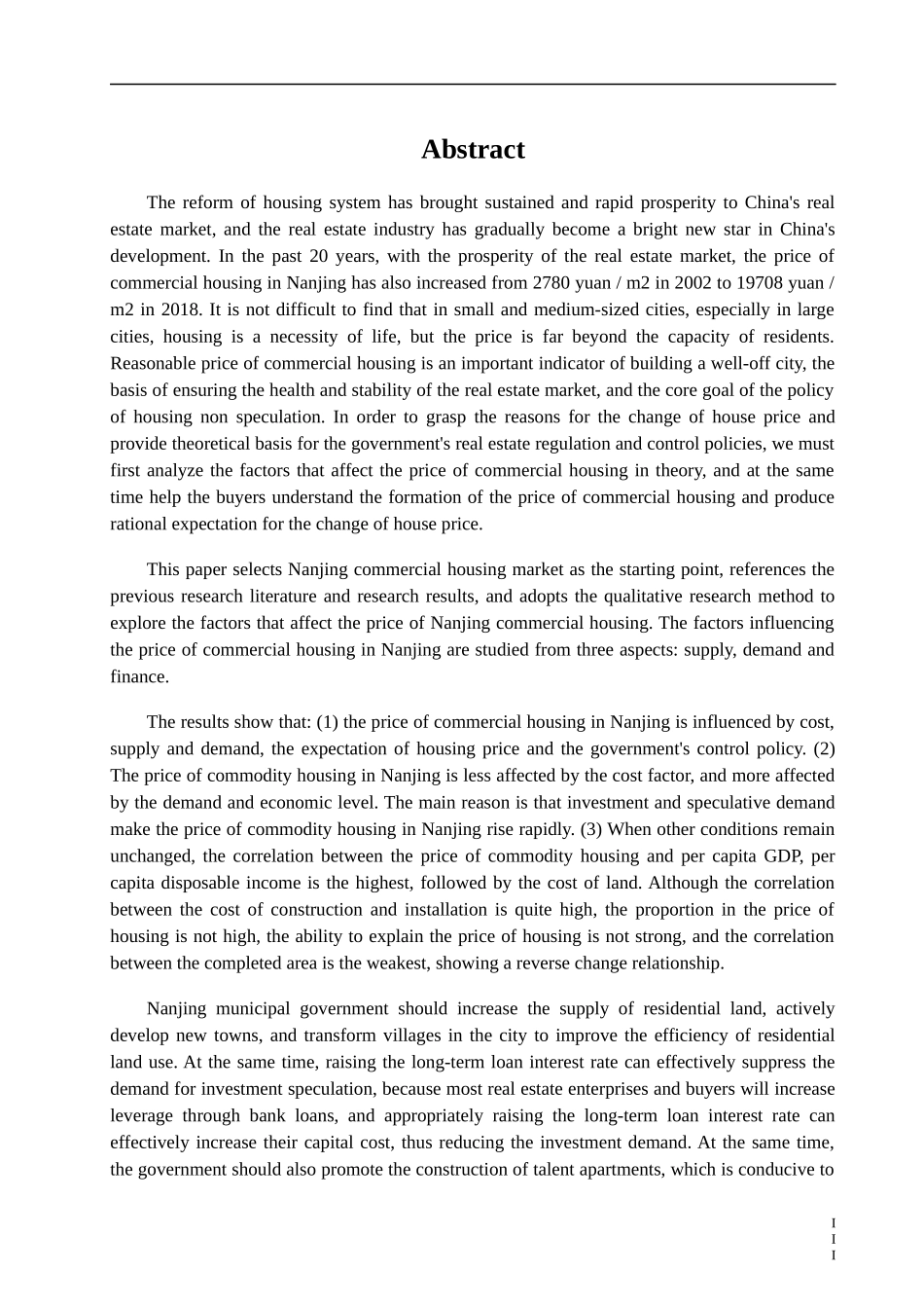 南京市商品住宅价格影响因素及对策分析论文设计_第3页