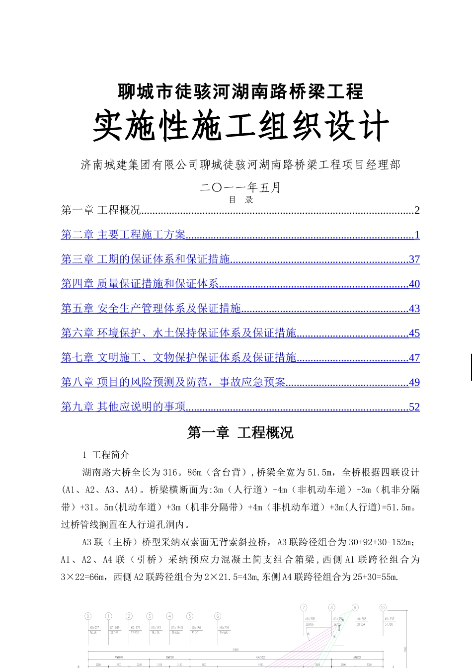 聊城市徒骇河湖南路桥梁工程施工组织设计_第1页