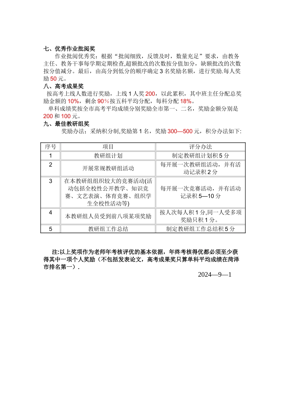 职业中等专业学校教师奖励制度(试行_第3页