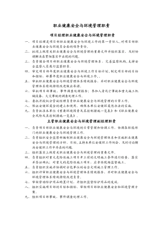 职业健康安全与环境管理职责