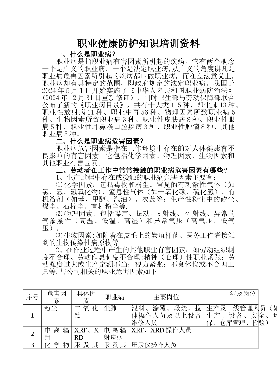 职业健康防护知识培训资料_第1页