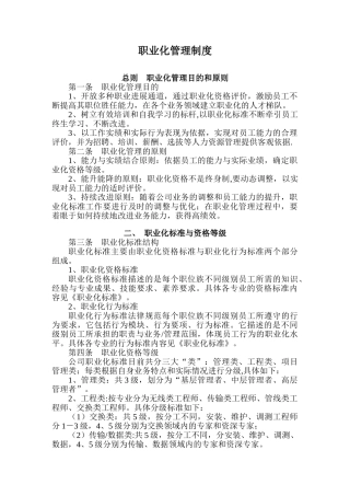 职业化管理制度