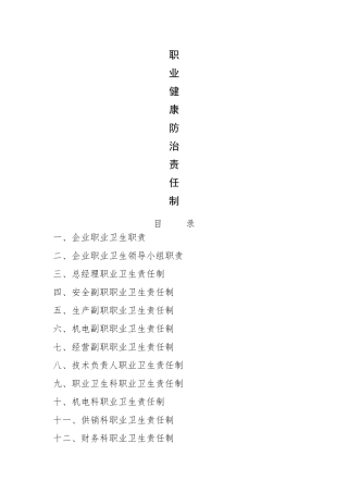 职业健康防治责任制