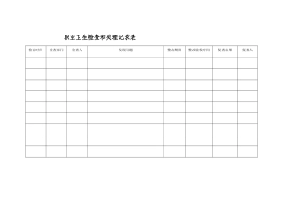 职业卫生检查和处理记录表