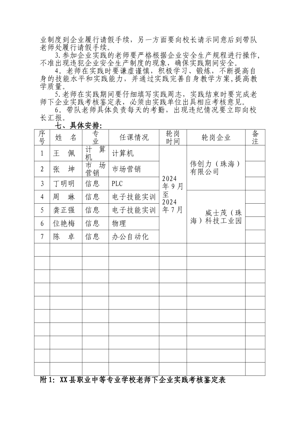 职业学校教师下企业实践方案_第2页
