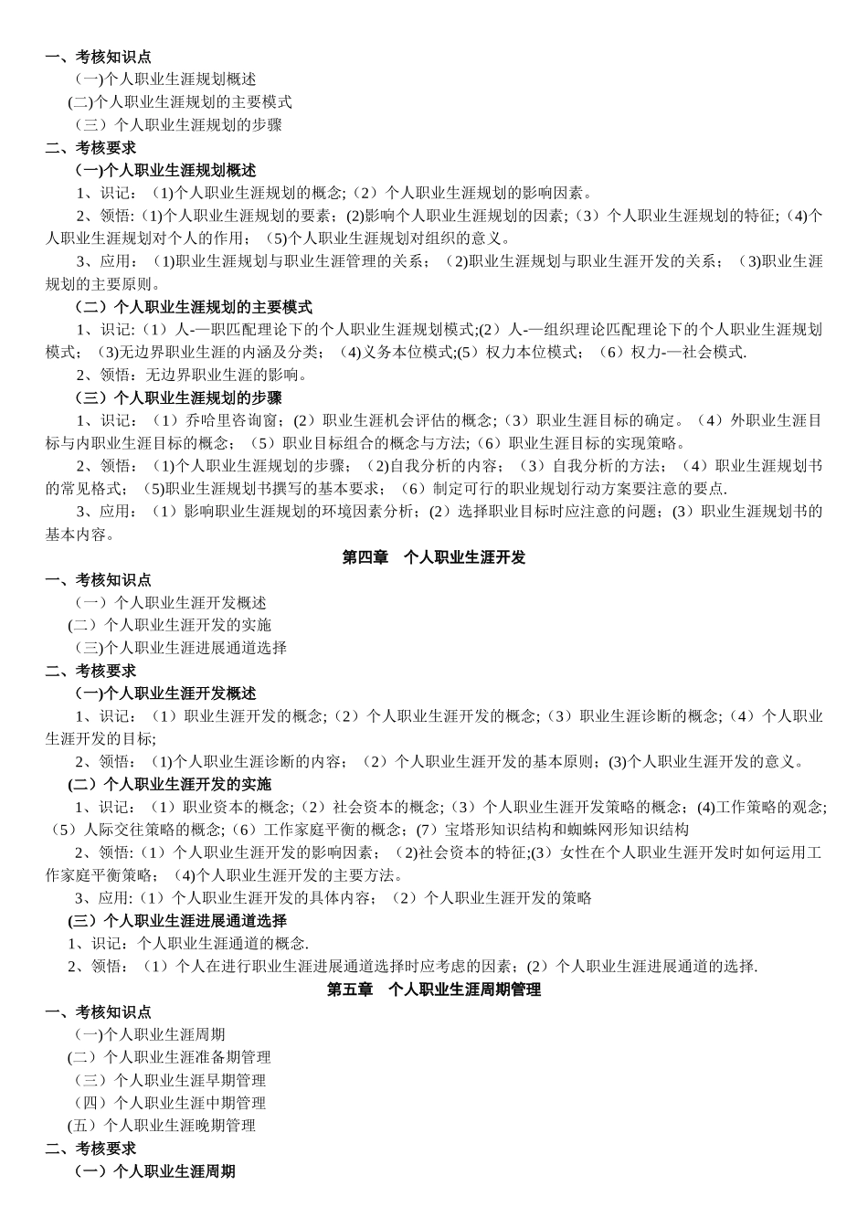 职业生涯规划与管理-自考大纲_第2页