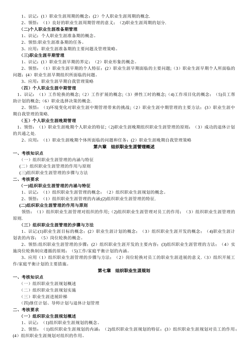 职业生涯规划与管理-自考大纲_第3页