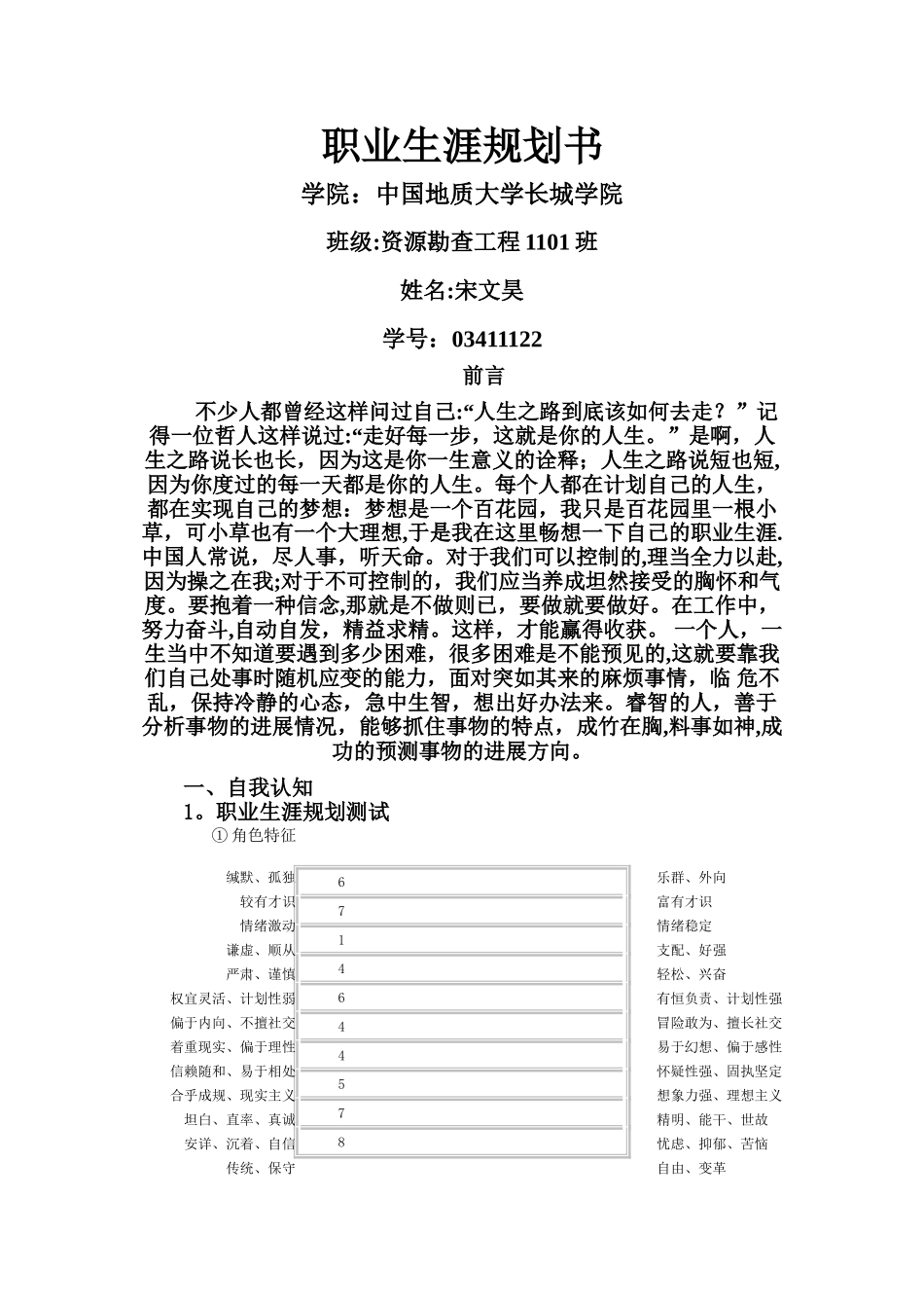 职业生涯规划书12124_第1页