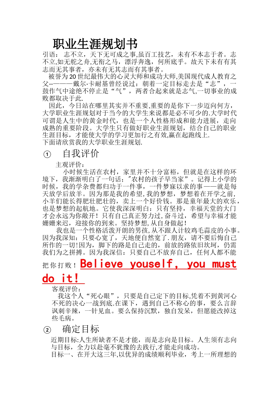 职业生涯规划书41151_第1页