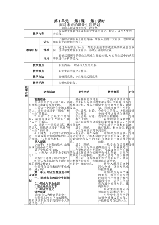 职业生涯规划全册教案