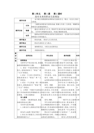 职业生涯规划全册教案(1)
