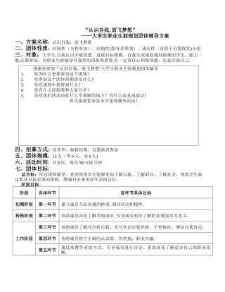 职业生涯规划团体辅导