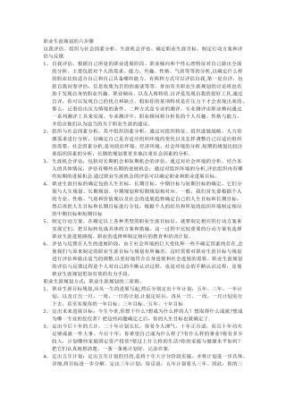 职业生涯规划的六步骤