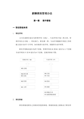 职位职级与晋升管理制度
