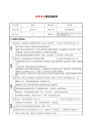 职位说明书-财审部部长