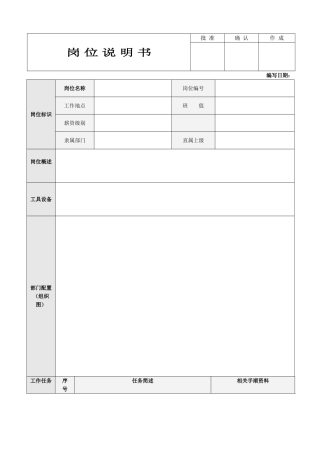 职位说明书格式