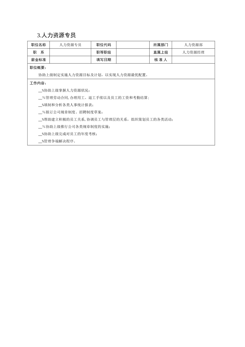 职位说明及绩效考核_第3页