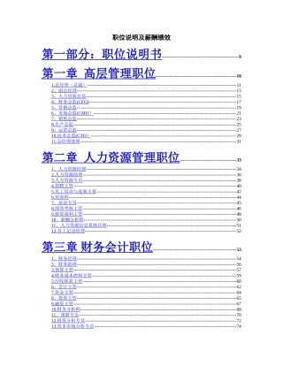 职位说明及薪酬绩效管理版本