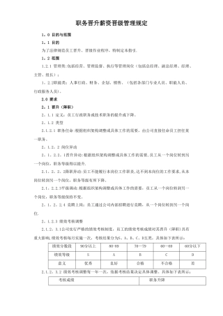 职务晋升薪资晋级管理规定