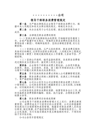 职务消费管理规定