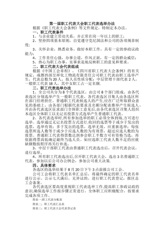 职工代表选举办法