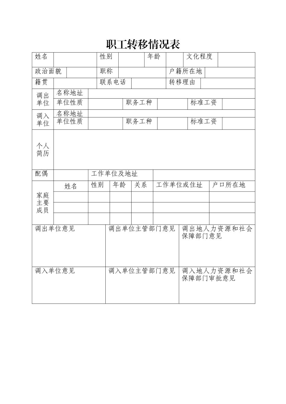 职工转移情况表_第1页
