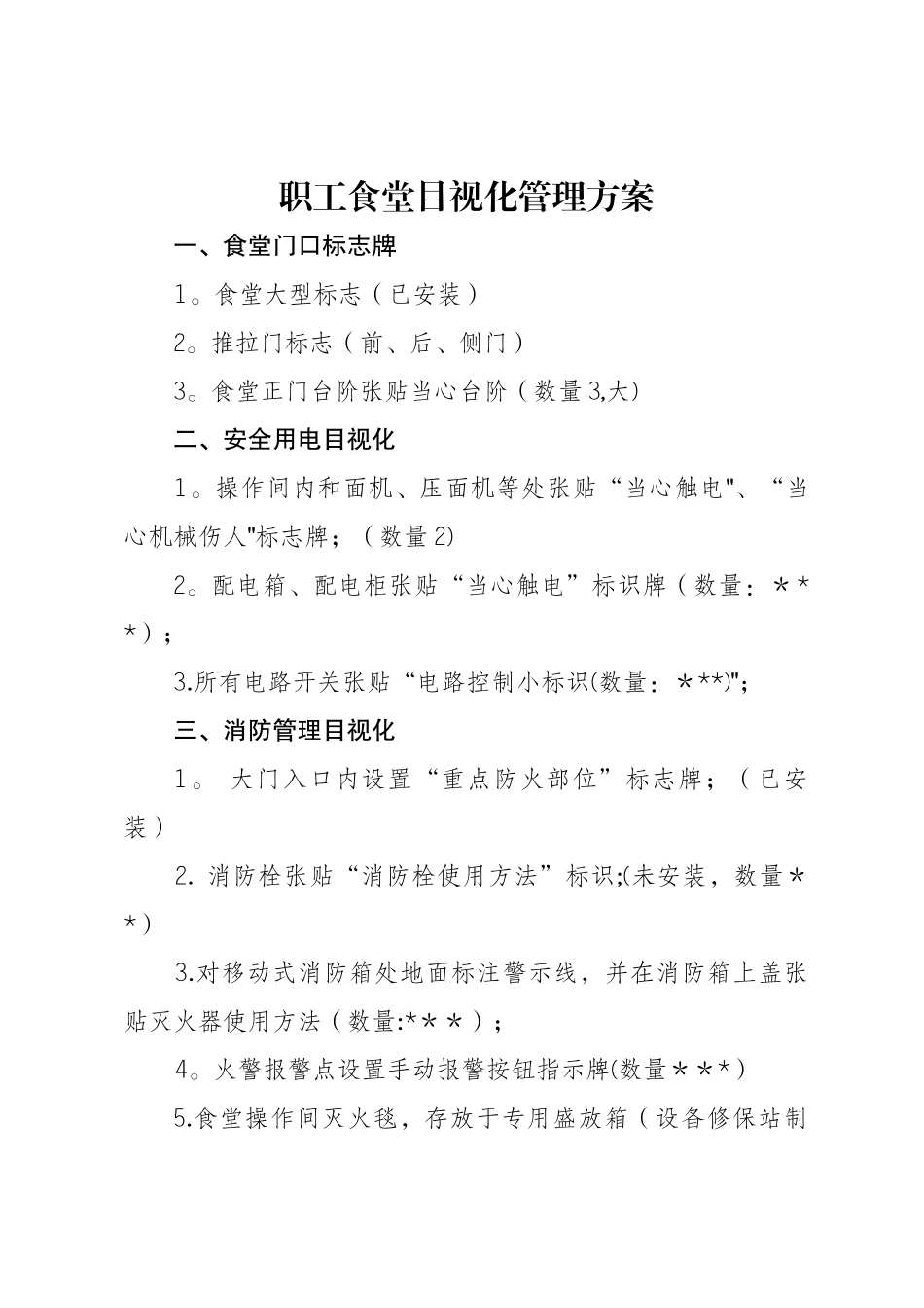 职工食堂目视化管理方案_第1页