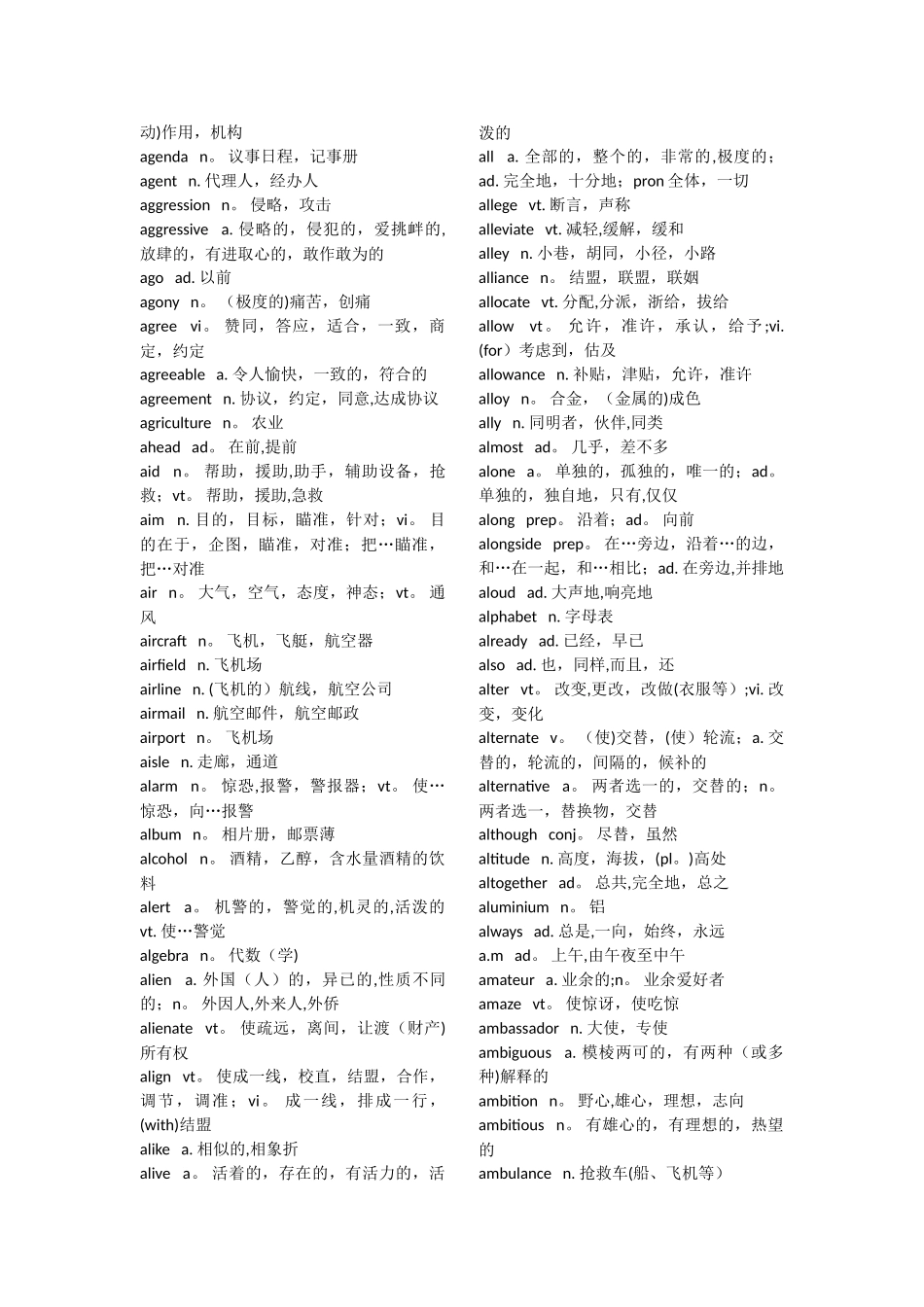职称英语考试A级单词表_第3页