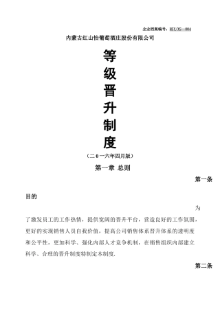 职级晋升制度总结WORD
