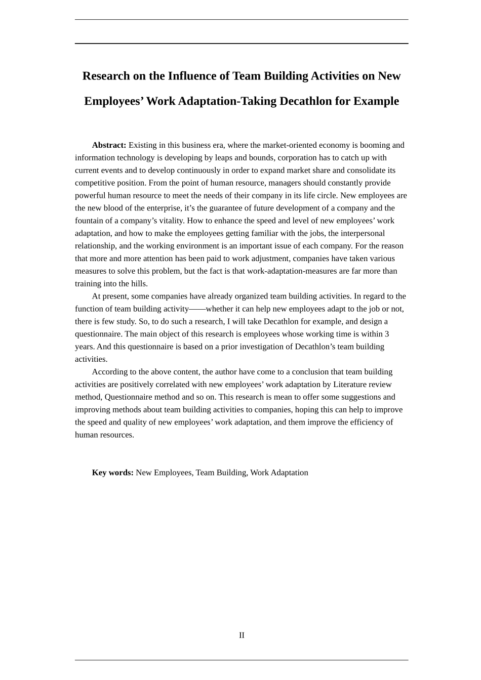 企业团队建设活动对新员工工作适应的影响研究人力资源专业论文_第2页