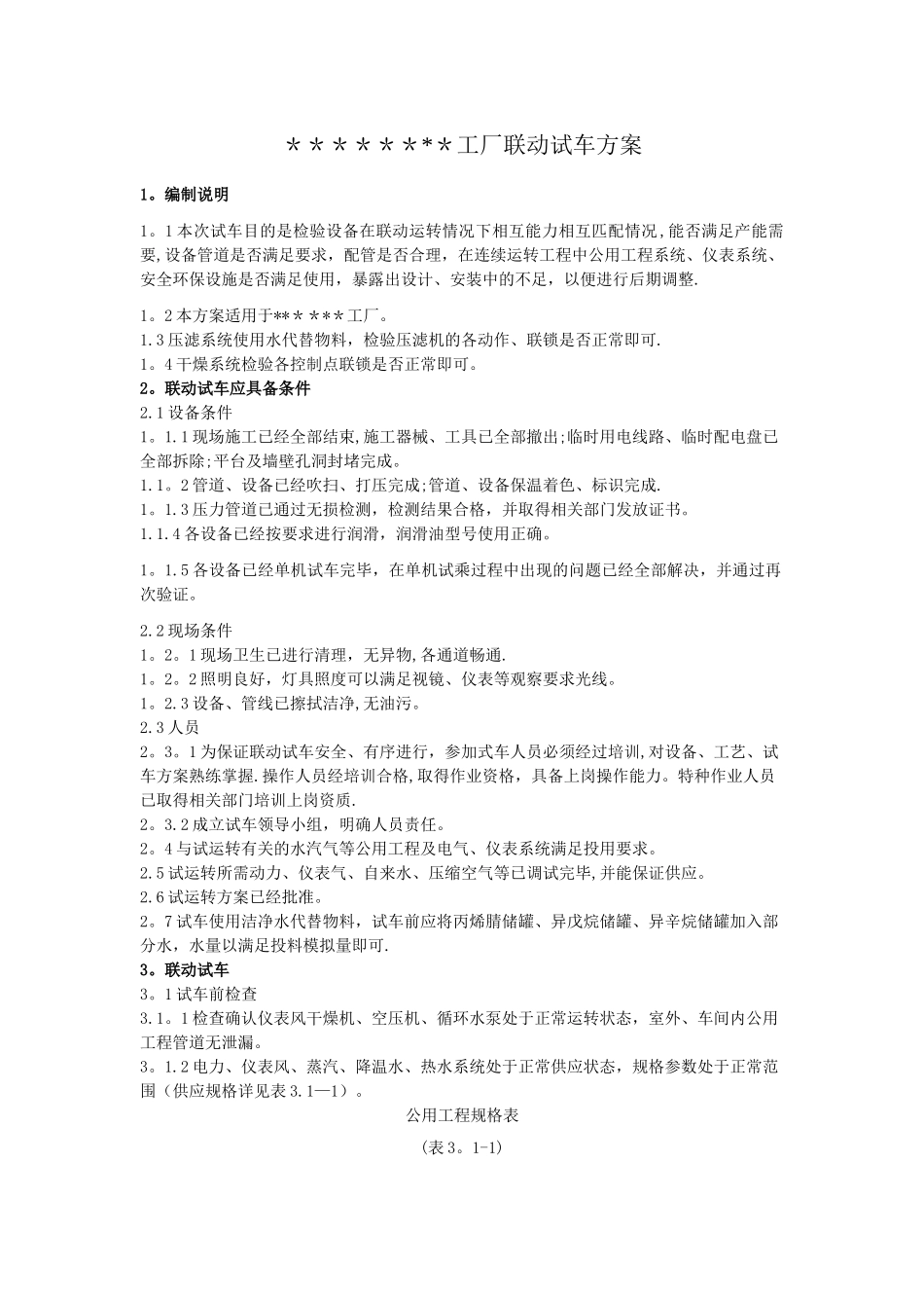 联动试车方案_第1页