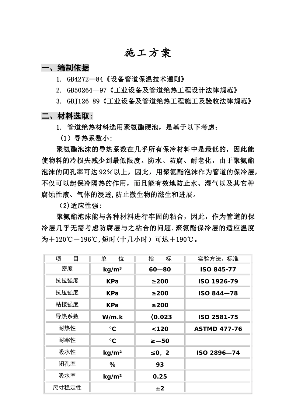 聚氨酯保冷施工方案_第1页