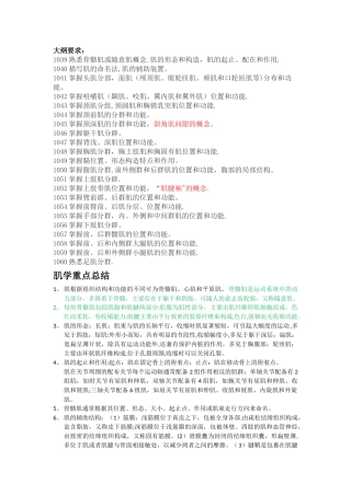 肌学重点总结