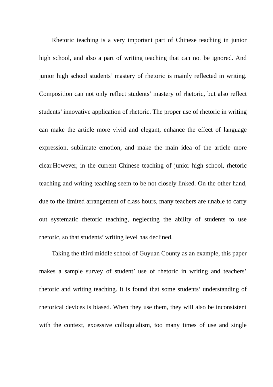 教育学专业沽源县第三中学学生作文中修辞使用情况调查分析_第3页