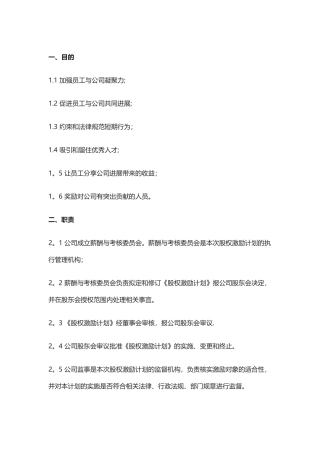 股权激励管理制度Z