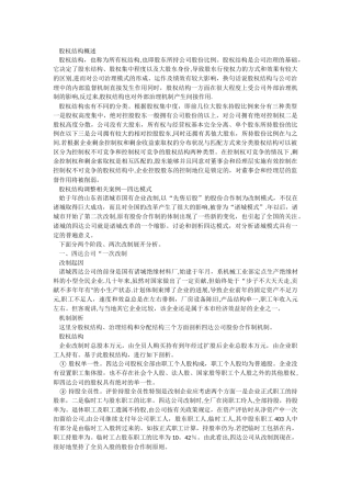 股权结构案例分析