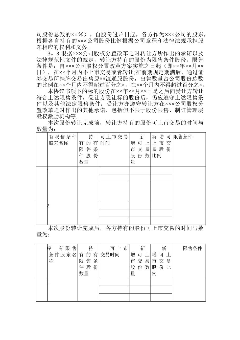 股权转让协议(上市公司)_第3页