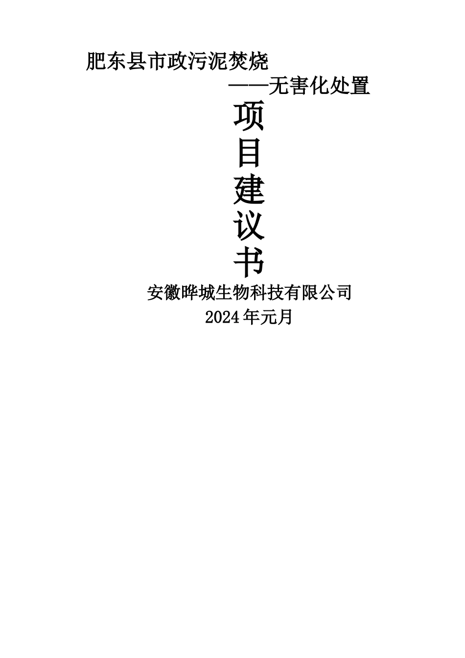 肥东市政污泥焚烧项目建议书1_第1页
