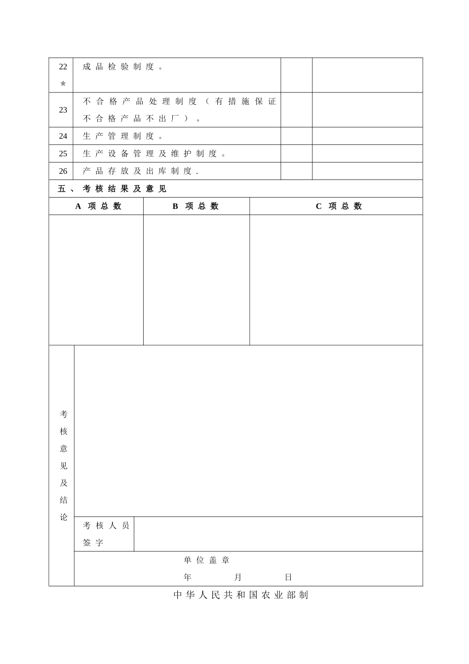 肥料生产企业考核表_第3页