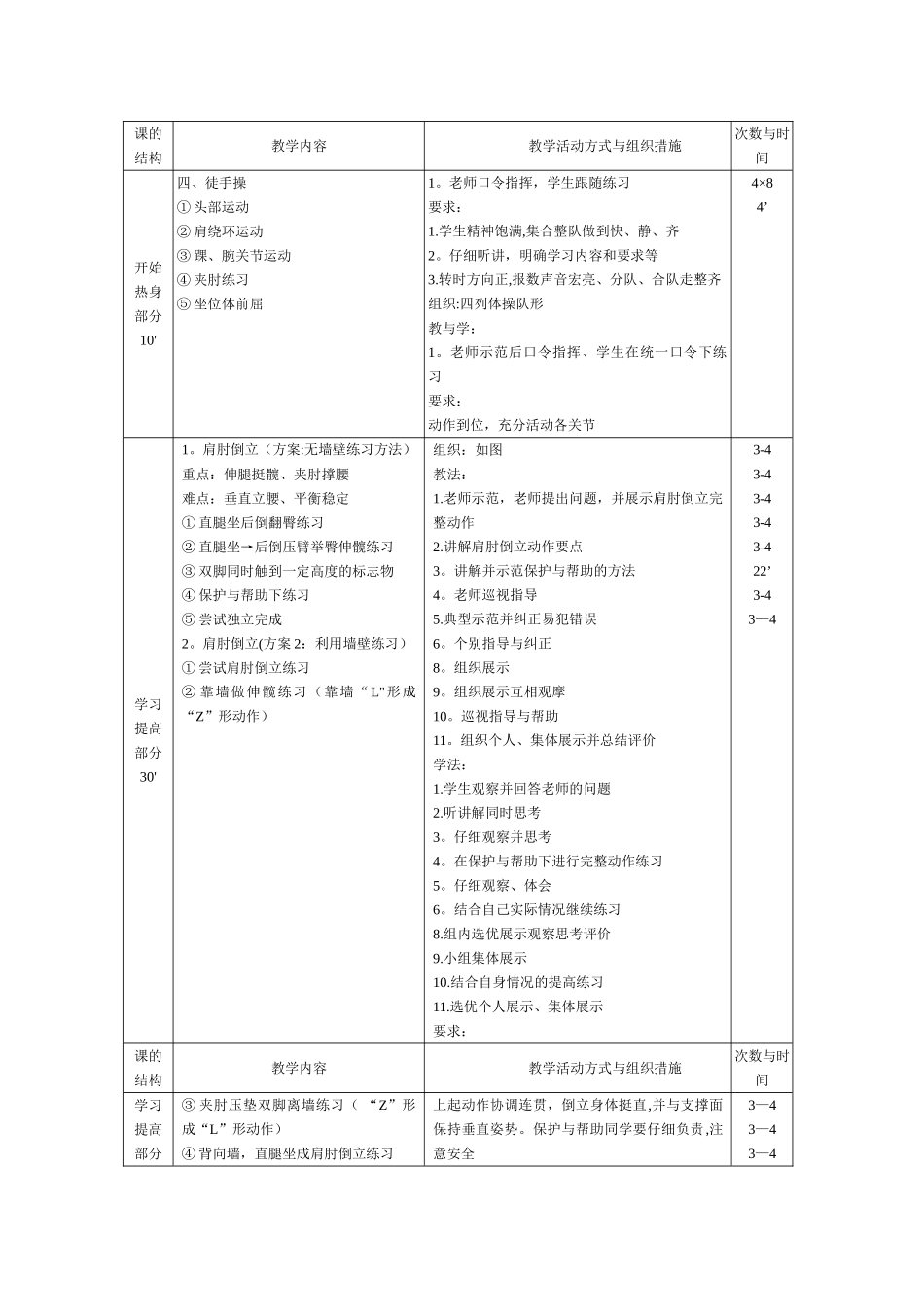 肩肘倒立课时计划_第3页