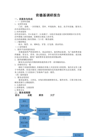 肯德基调研报告