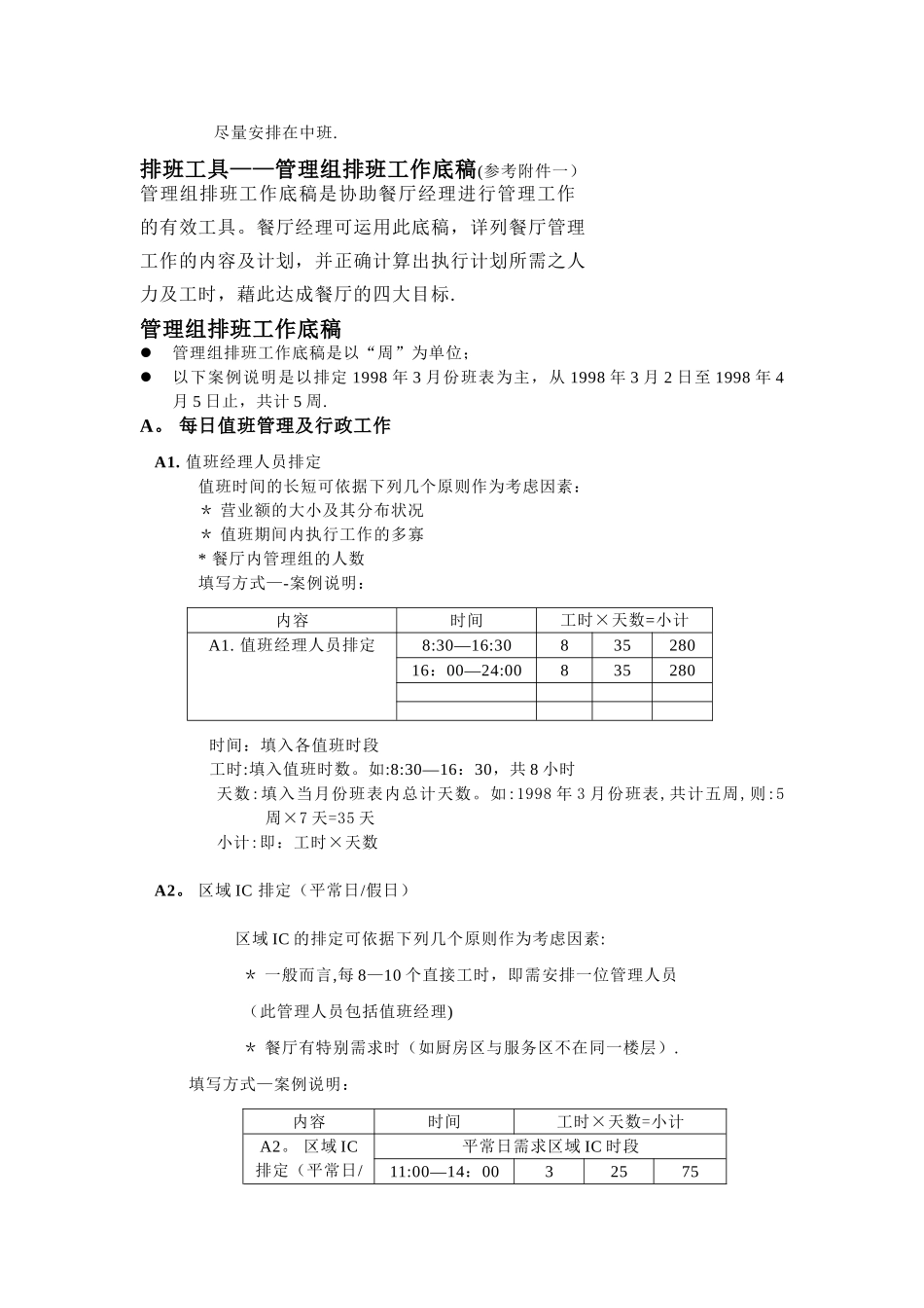肯德基餐厅管理组排班系统手册——许建勋_第3页