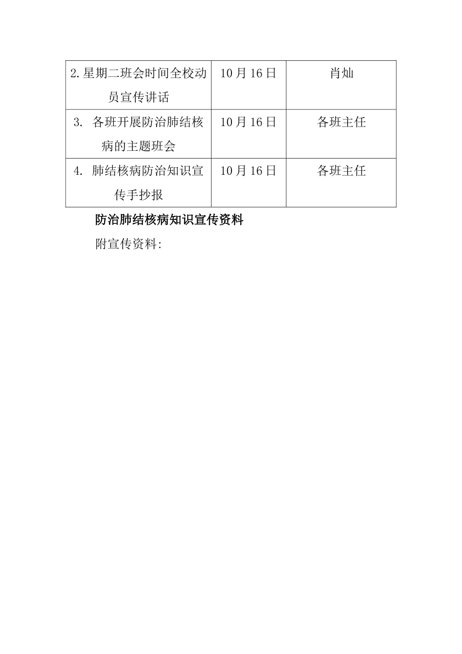 肺结核病的防控宣传教育--活动方案_第2页