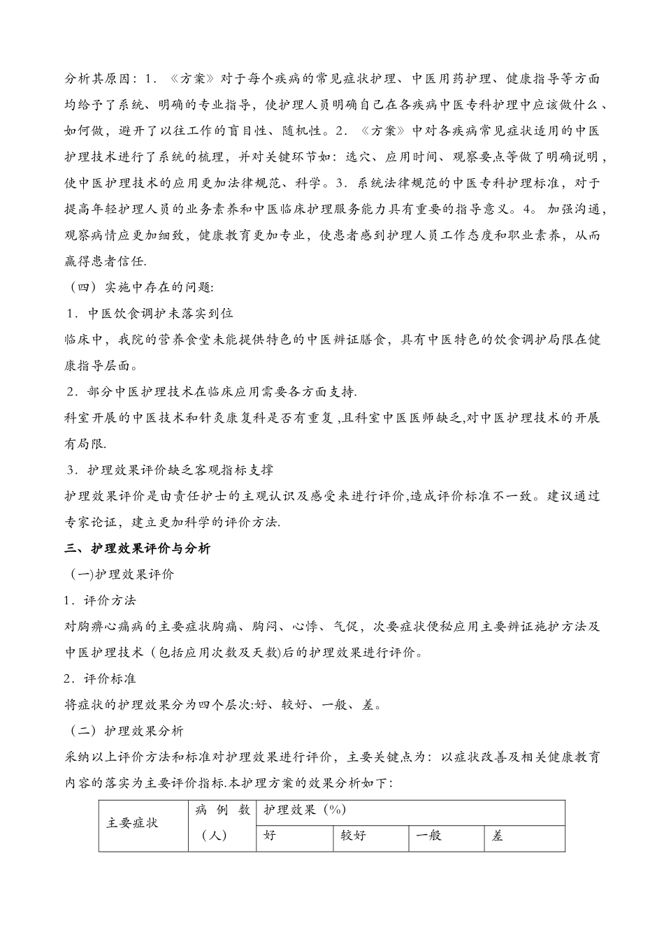 胸痹心痛中医护理-方案护理-效果总结分析报告书_第3页