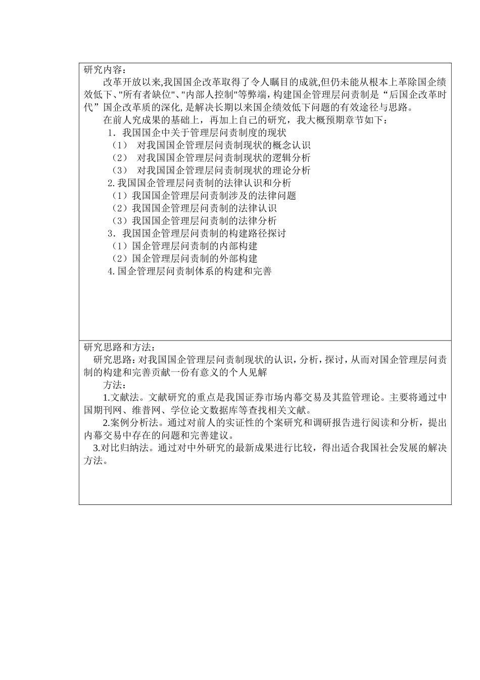 论国企改革中的管理层问责制度  法学金融学专业 开题报告_第2页