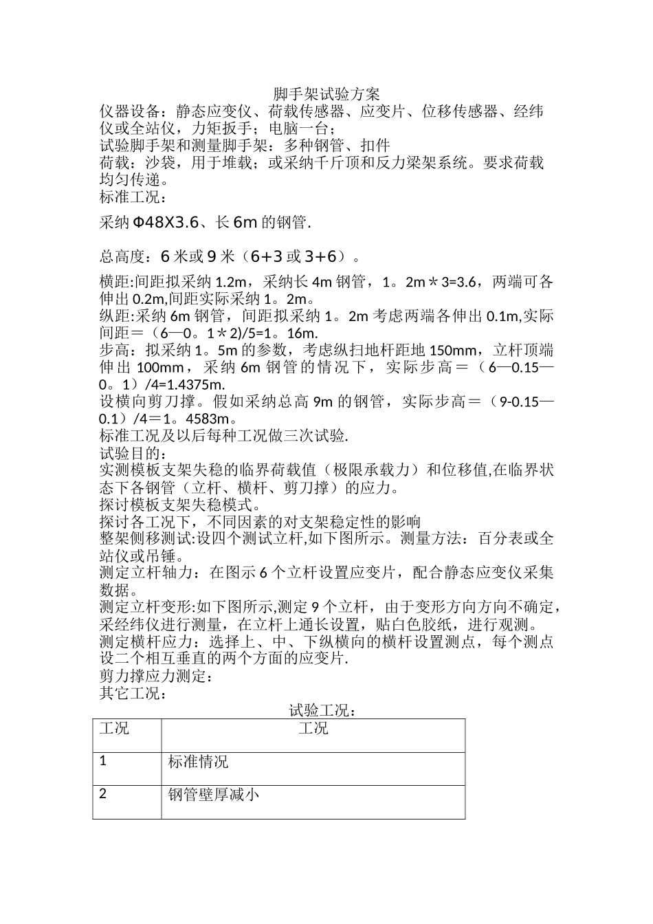 脚手架实验方案_第1页