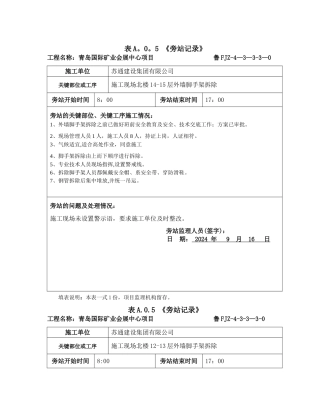 脚手架拆除旁站监理人员需要