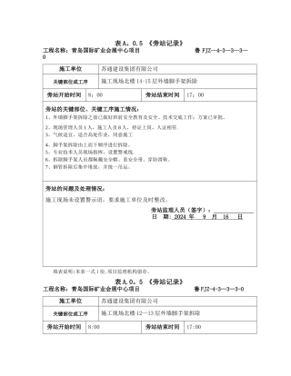 脚手架拆除旁站监理人员需要