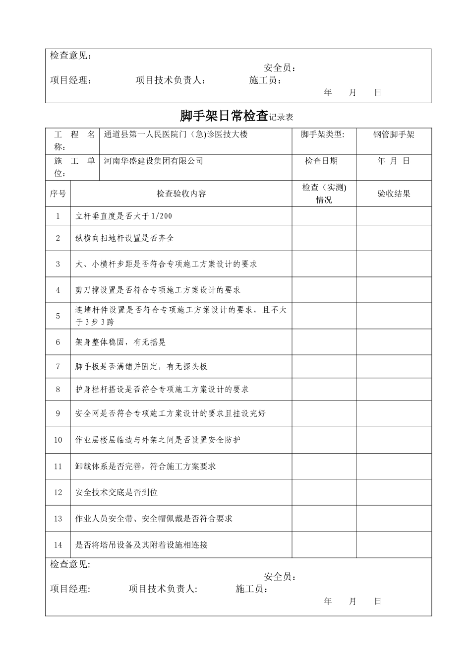 脚手架日常记录表[1]_第2页